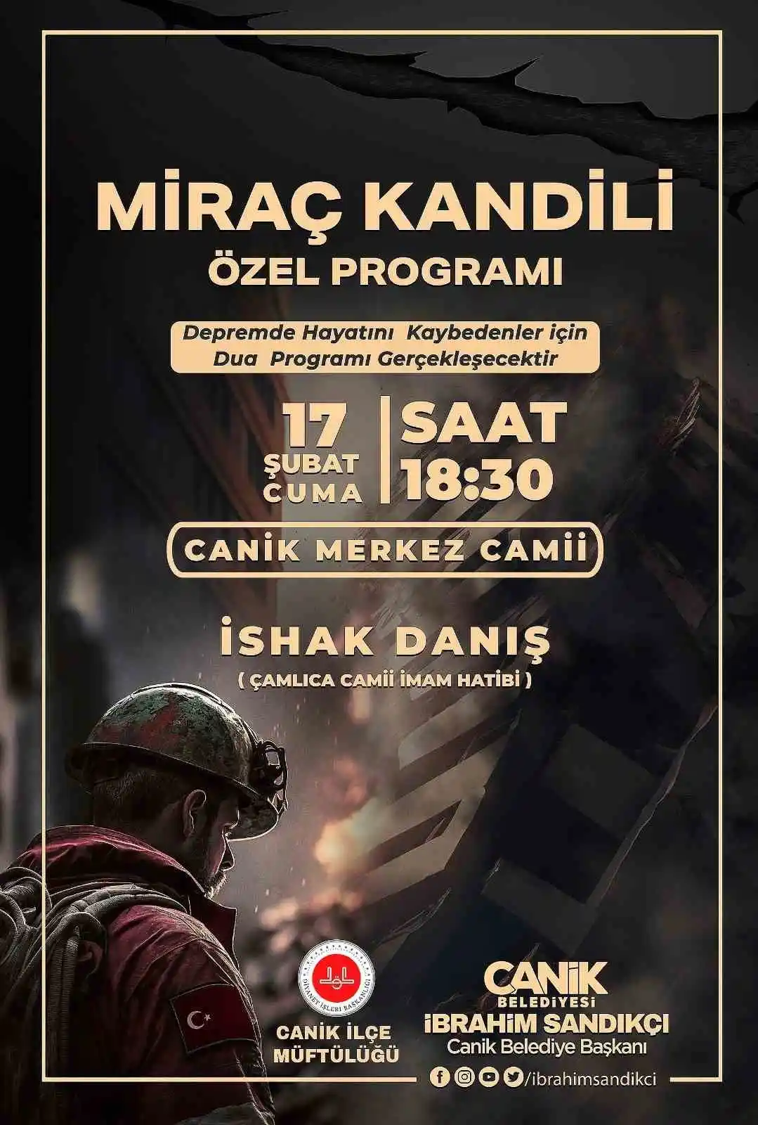 Canik Belediyesi’nden Miraç Kandili özel programı
