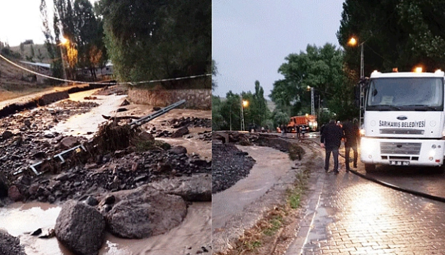 Kars'ın Sünğütaş köyün de sel!