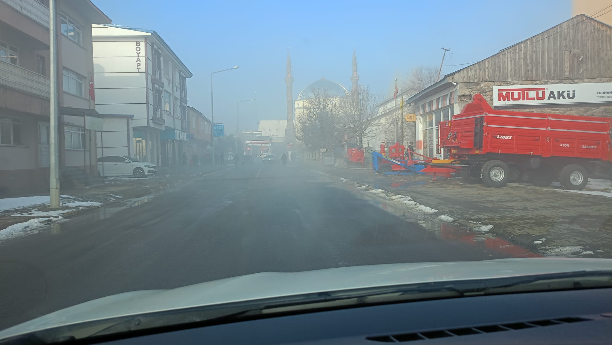 Arpaçay'da yoğun sis 