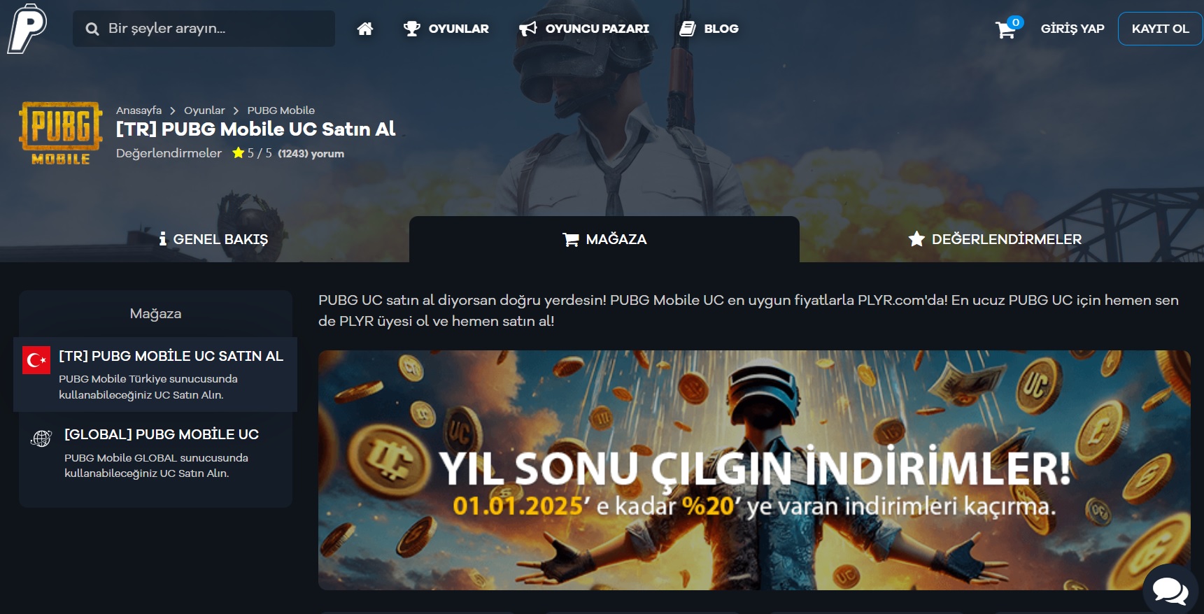 PUBG Mobile UC Satın Alma Web Sitesi