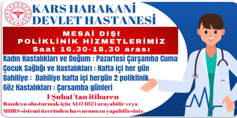 Kars'ta mesai sonrası poliklinik başladı!